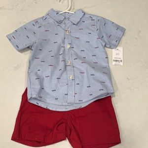 18 month button up shirt and matching shorts